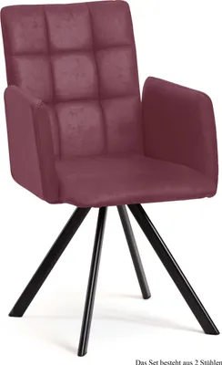 Produktbild von Armlehnstuhl drehbar (2er-Set) Despo 52x91x60 Schwarz/Marsala