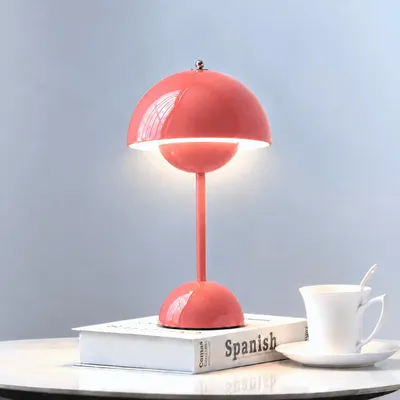 Produktbild von Kabellos Nachttischlampen,LED Tischlampe,Touch Dimmbare kuppelförmige Tischleuchte,3 Lichtfarben Pilzlampe,Schreibtischlampe,Dekotischlampe,Rosa
