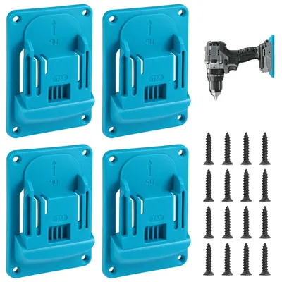 Obrázok produktu pre 4 kusy nástenných držiakov na náradie, vhodné pre 18 V, rozmer 11,4 x 8,1 cm