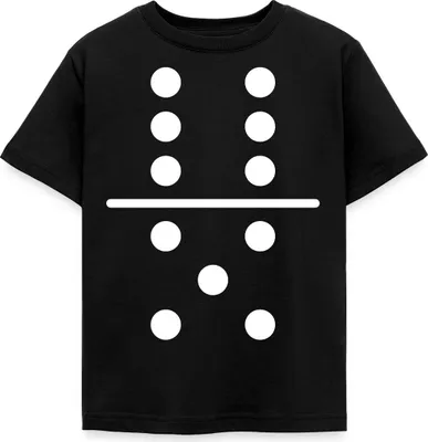Produktbild von Spreadshirt Domino Stein Gruppenkostüm Fasching Kinder T-Shirt, 98/104 (3-4 Jahre), Schwarz