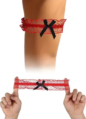 Image de ohyeahlady jarretière dentelle mariage pack de 2 rouge
