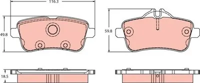 Produktbild von TRW Bremsbeläge Satz Hinten passend für MERCEDES-BENZ M-Klasse (W166) GDB2391