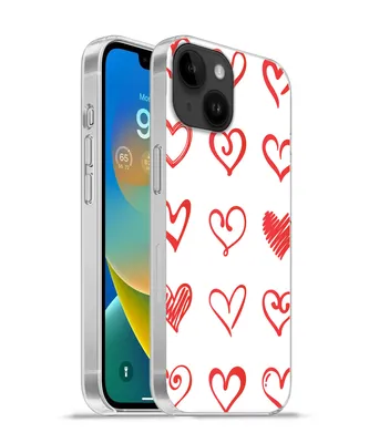 Produktbild von MuchoWow® Handyhülle Schutzhülle Hülle für Apple iPhone 14 - Softcase Eine Illustration mit Herzen in verschiedenen Formen Silikon Softcase Handy Hülle - Mobiltelefonhülle