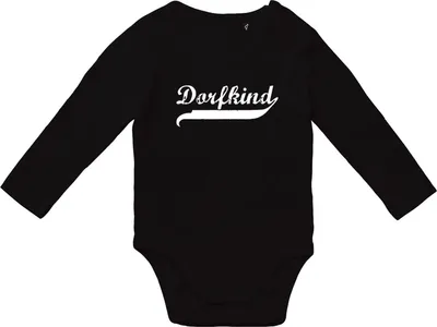 Produktbild von Hellweg Druckerei Baby Mode Dorfkind Vintage Geschenk Mädchen und Jungen Strampler Black Größe 68  Baumwolle Fairtrade Dorfkind Vintage Präsent