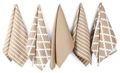Productafbeelding van Theedoek - Set van 5 - 100% katoen - Beige