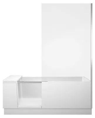 Produktbild von Duravit Badewanne SHOWER & BATH 1700 x 750 mm, Ecke rechts weiß, Tür Klarglas