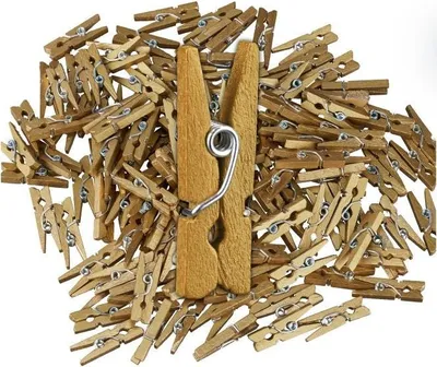 Produktbild von 400er-Set Mini Holzklammern aus Holz, dekorativ, für Fotos, Geschenke und Partydeko