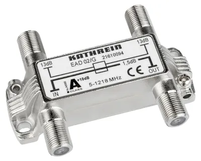 Produktbild von Kathrein EAD 02/G, 75 Ohm, 5 - 1218 MHz, Silber, Zink, 1 Stück(e), F