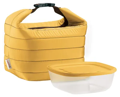 Thermo-Tassenset mit Frischebox, ocker, 22x18x22 cm, 1400 ml