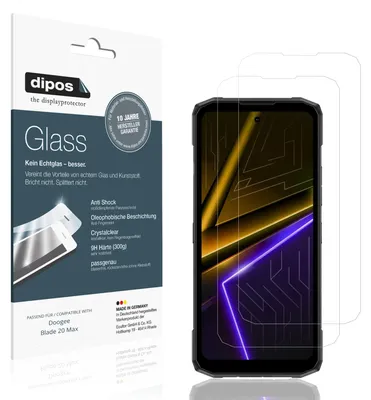 Produktbild von 2x Schutzfolie für Doogee Blade 20 Max - Anti-Shock 9H Folie dipos Glass Kunststoffglas