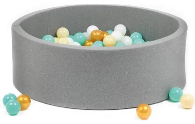 Ballenbad aus Schaumstoff, Ø 90 cm, grau, inkl. 100 Bällen