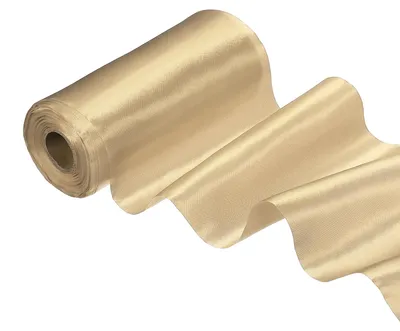 Imagen del producto de Omgoods - Cinta de satén, 15 cm de ancho, 20 metros - Color dorado