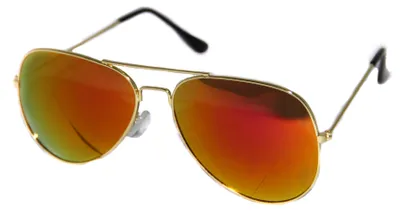 Produktbild von Gold-rote Party- & Kostümbrille im Pilotenstil