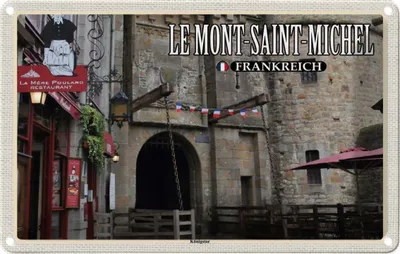 Produktbild von vianmo Blechschild 12x18 cm Le Mont-Saint-Michel Frankreich Königstor Abenteuer Reisen Urlaub