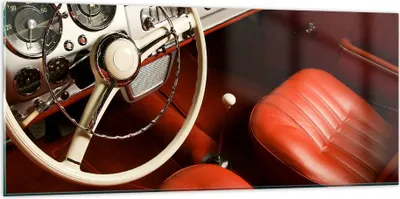 Produktbild von Bilder auf glas - Auto Innenraum Klassisch - 120x50cm - Glasbilder - Wandbilder - Kunstdruck - zum Aufhängen bereit - Wanddekoration aus Glas - Glas Bilder - Wandbild auf Glas - GAB120x50-0149