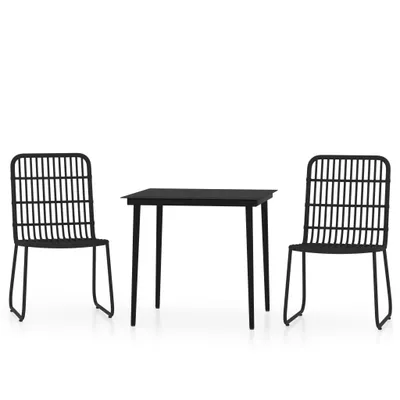 Immagine prodotto di vidaXL Set da pranzo da giardino a 3 pezzi nero
