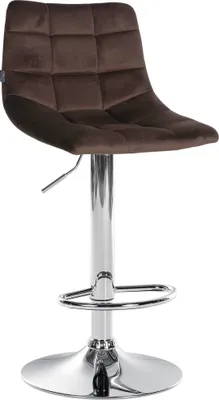 Produktbild von CLP Barhocker Jerry Samt höhenverstellbar und 360 drehbar braun Gestell Farbe chrom