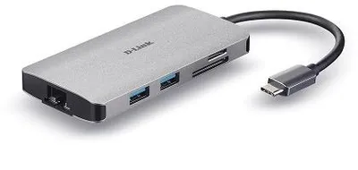 Obrázek produktu pro D-Link DUB-M810, Kabel, USB 3.2 Gen 1 (3.1 Gen 1) Type-C, 100 W, IEEE 802.3, IEEE 802.3ab, IEEE 802.3u, IEEE 802.3x, Hliník, MicroSD (TransFlash), SD, SDHC, SDXC