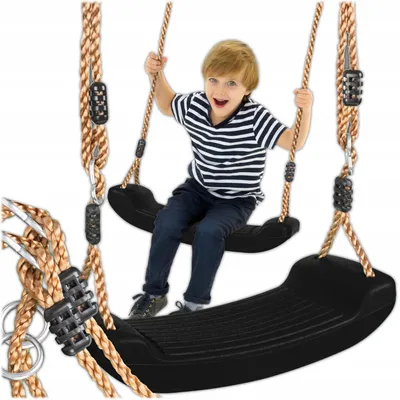 Produktbild von KRUMAD Kinderschaukel Outdoor Indoor, Babyschaukel, Schaukel, Tragkraft bis 35 kg, Höhenverstellbar, Babysitz für Kinderzimmer, Schwarz
