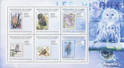 Produktbild von Briefmarken Guinea 2009 Mi 7037-7042 Kleinbogen (kompl. Ausgabe) postfrisch Eulen auf Briefmarken