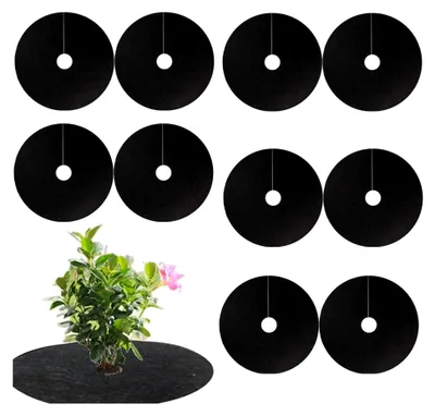 Produktbild von Unkrautschutzmatte Garten 10 Stück Baumschutzmatte, 27 cm Runde Mulchringe & Pflanzenschutzmatten aus Vlies