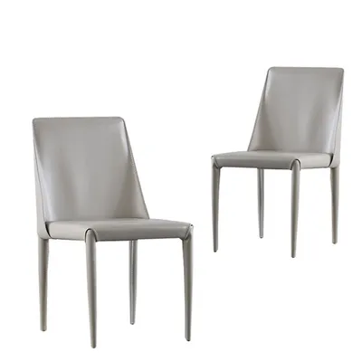 Produktbild von Sessel Essstuhl Schreibtischstuhl Bürostuhl Loungestuhl Bürostuhl mit Rückenlehne Polsterstuhl Stuhl 2-teiliges Set Grau 45*45*81cm