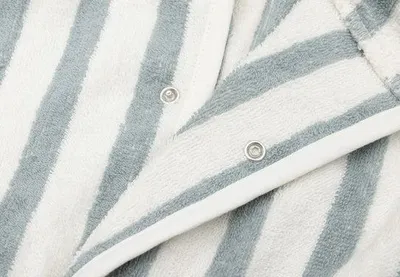 Produktbild von Bademantel 3-4 Jahre Stripe Frottee - Sea Green - GOTS