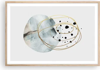 Produktbild von Gerahmtes Poster - Rahmen in heller Eiche - Modern Abstraktion Flecken - 91,5x61 cm - Wand Bild - Wanddeko - Wandbilder - Kunstposter - Wandposter - Bilderrahmen - Bilder - Kunstdruck P2NAA91x61-4782