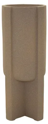 Productafbeelding van Moai-tuinvaas 101 cm – Sculpturale vaas van kunsthars, geïnspireerd door het Paaseiland, met een geometrisch ontwerp