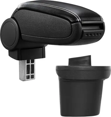 Image de Accoudoir central revêtement cuir noir / blanc adapté au Juke
