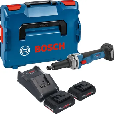Image de Meuleuse droite sans fil Bosch GGS 18V-23 LC Professional 18 V sans balais + 2 batteries ProCORE 4,0 Ah + chargeur + L-Boxx
