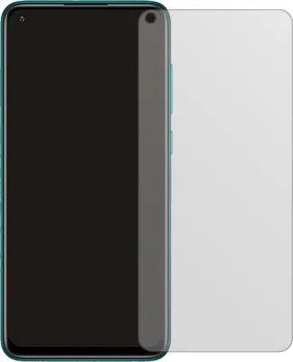 A smartphone screen protector is shown next to a smartphone.