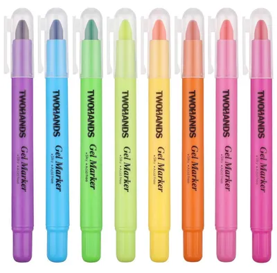 Immagine prodotto di Set di pennarelli fluorescenti a base di gel, 8 colori, senza sbavature, ideali per Bibbie, libri e carta delicata. Codice prodotto: 21403