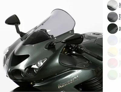 Zdjęcie produktu dla Turystyczna przednia szyba MRA do Kawasaki ZZR 1400 rok 2006-2013 czarna przednia szyba