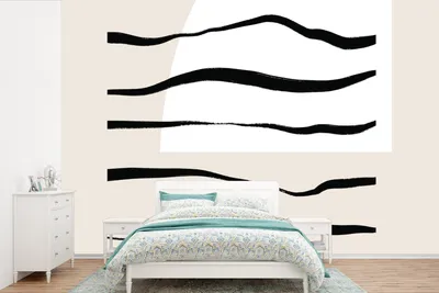 Produktbild von MuchoWow® Fototapete für Wohnzimmer oder Schlafzimmer Wandtapete Vinyl Motivtapete Abstrakt - Linie - Pastell - 525x350 cm - Das Hintergrundbild