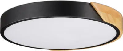 Zdjęcie produktu dla Lampa Sufitowa Led Plafon Okrągły Drewno Nowoczesny Czarny B.neutralna