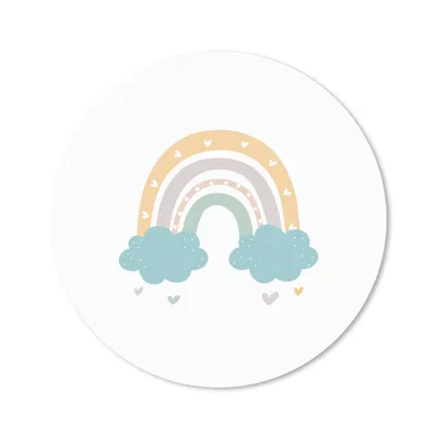 Produktbild von MuchoWow® Mauspad Mousepad Regenbogen - Herzen - Wolken - Punkte - Pastell - Kinder 20x20 cm - Mousepads - Maus Mat - Pad - Mausunterlage - Schreibtischmatte