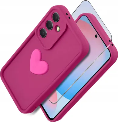 Immagine prodotto di Custodia per Samsung A56 5G cuore in silicone opaco + vetro protettivo 9H