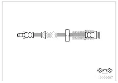 Produktbild von CORTECO 19026697 Bremsschlauch Vorne für FIAT DUCATO Pritsche/Fahrgestell (230) DUCATO Pritsche/Fahrgestell (244) DUCATO Bus (230) DUCATO Bus (244, Z)