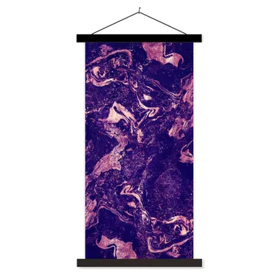 Produktbild von MuchoWow® Textilposter Marmor - Naturstein - Mineralien 90x180 cm mit schwarzem Rahmen - Dekoration Wohnzimmer