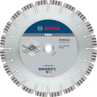 Zdjęcie produktu dla Tarcza diamentowa do betonu Bosch PRO, 300x25,4 mm