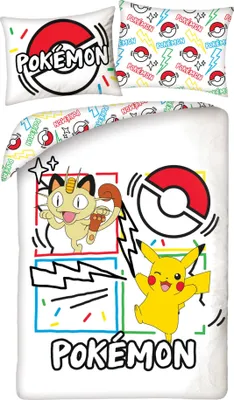 Immagine prodotto di pokemon Meowth Bettbezug 140 x 200 cm (70 x 90 cm) Poliestere