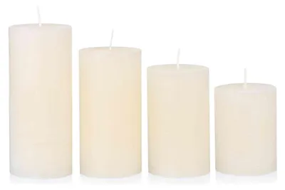 Productafbeelding van Set van 4 Crème Rustieke Adventskaarsen Ø 6 cm