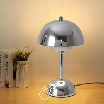 Touch-Tischlampe mit G45-Lampe, 3-fach dimmbar, 30 cm, Silber