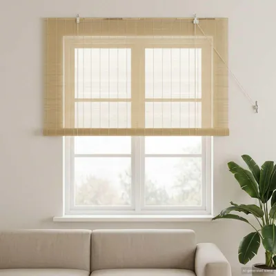 Imagen del producto de Maison Exclusive - Rollo de bambú, color natural, 160 x 160 cm