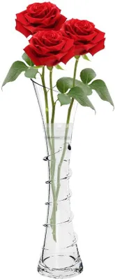 Obrázok produktu pre Sklenená váza na kvety, výška 20 cm - priehľadná - s robustnou základňou - dekorácia do kancelárie alebo obývačky - vhodná pre 1-3 kvetinové aranžmány