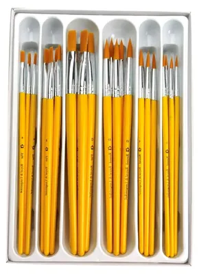 Produktbild von 30-teiliges Set aus Rund- und Flachpinseln mit Golden Taklon