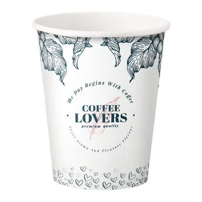 Produktbild von 100x Kaffeebecher CoffeeToGo Pappbecher Design COFFEE LOVERS 200ml