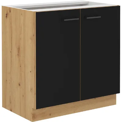 Imagen del producto de Armario bajo 80 MADERA 02 roble artisan / negro