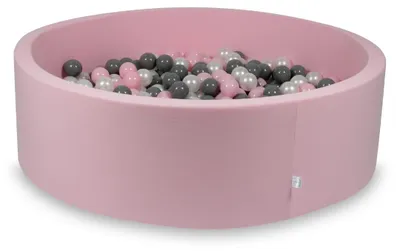Produktbild von Dry Pool, Puderrosa, 130x40, mit 700 Bällen: Perlmutt, Grau, Hellrosa